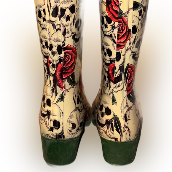 Nomad Dia De Los Muertos  Pointed Snip Toe Rain/ Cowboy Boots - Picture 4 of 12